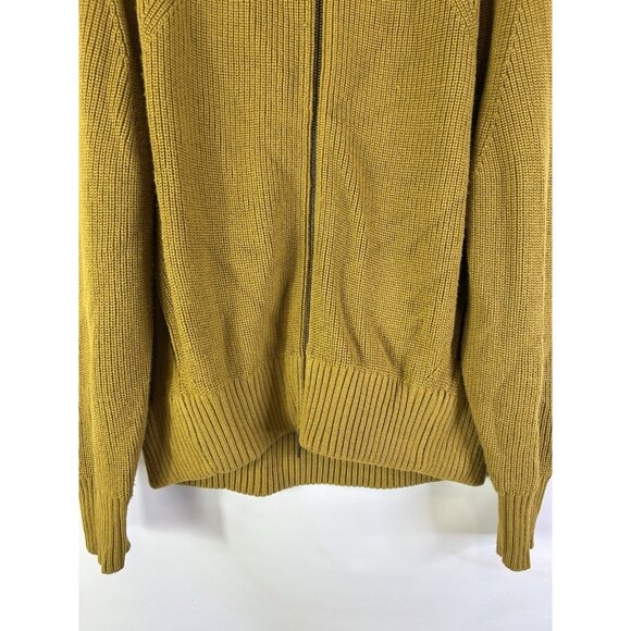 Athleta En Route Chunky Knit Zip Cardigan Sweater Green Yellow - Picture 2 of 9